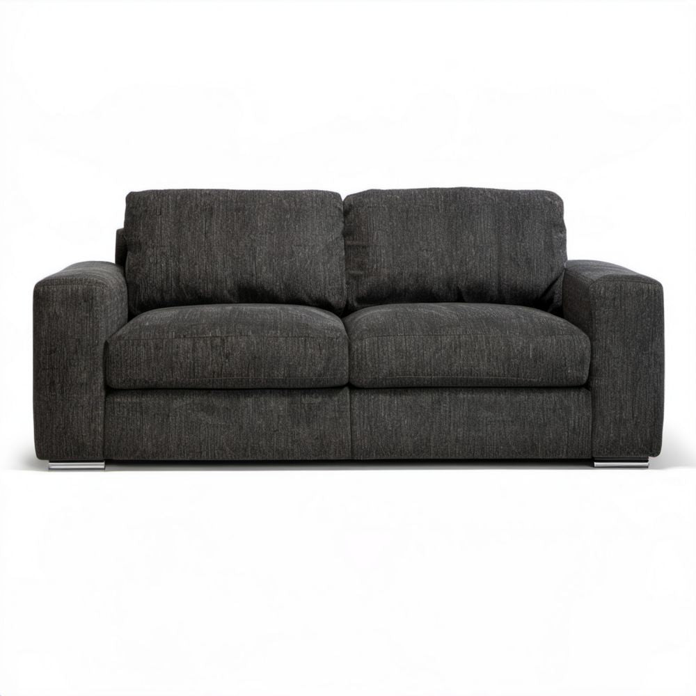 Sofa dwuosobowa grafitowa z poszyciem tkaninowym 180 x 90 x 85 cm
