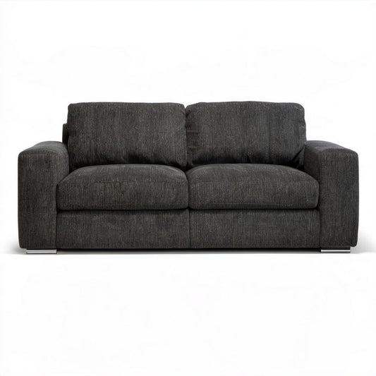 Sofa dwuosobowa grafitowa z poszyciem tkaninowym 180 x 90 x 85 cm