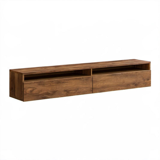 Orzechowa szafka RTV z płyty MDF 180 x 40 x 45 cm z 2 szufladami